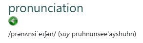 entry for pronounce from the Macquarie Dictionary Online, demonstrating three kinds of pronunciations