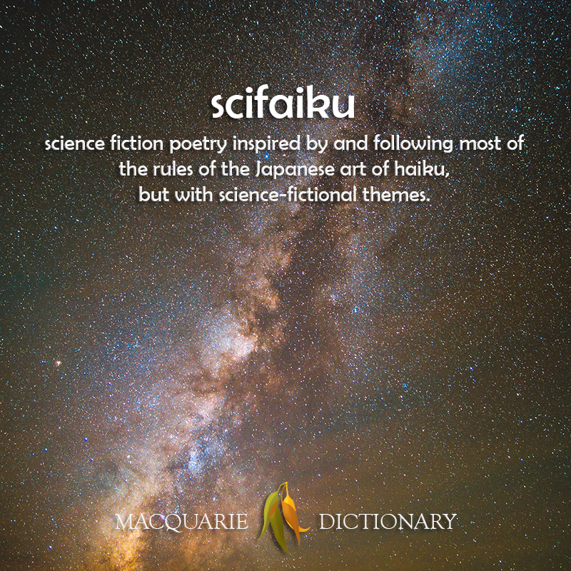 New words square - scifaiku - science fiction haiku poetry