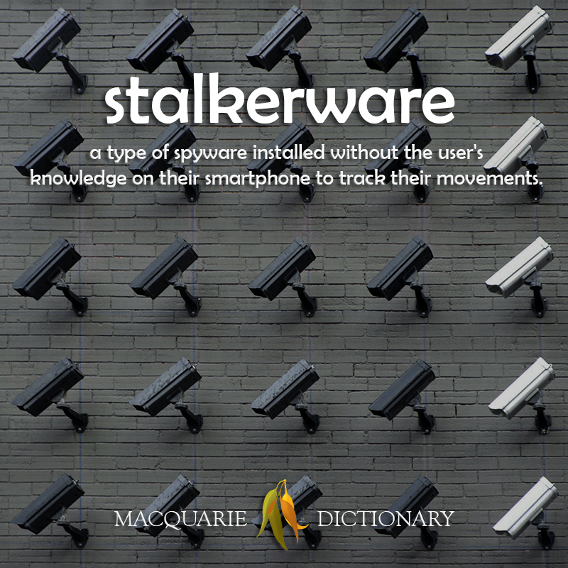 stalkerware - a type of spyware installed without the user's knowledge on their smartphone to track their movements