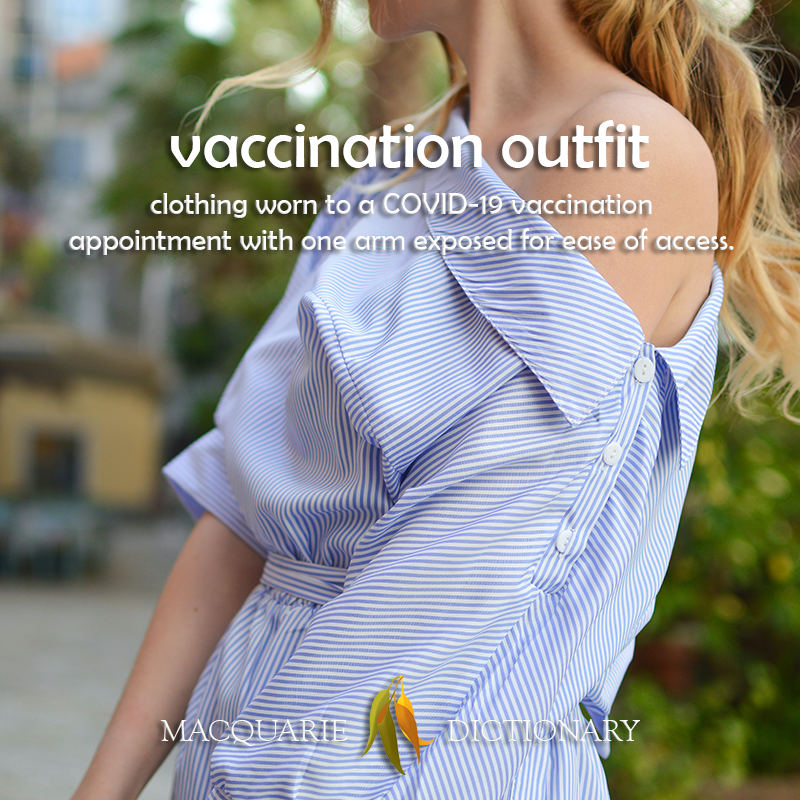 vaccination outfit - clothing worn to a COVID-19 vaccination appointment with one arm exposed for ease of access